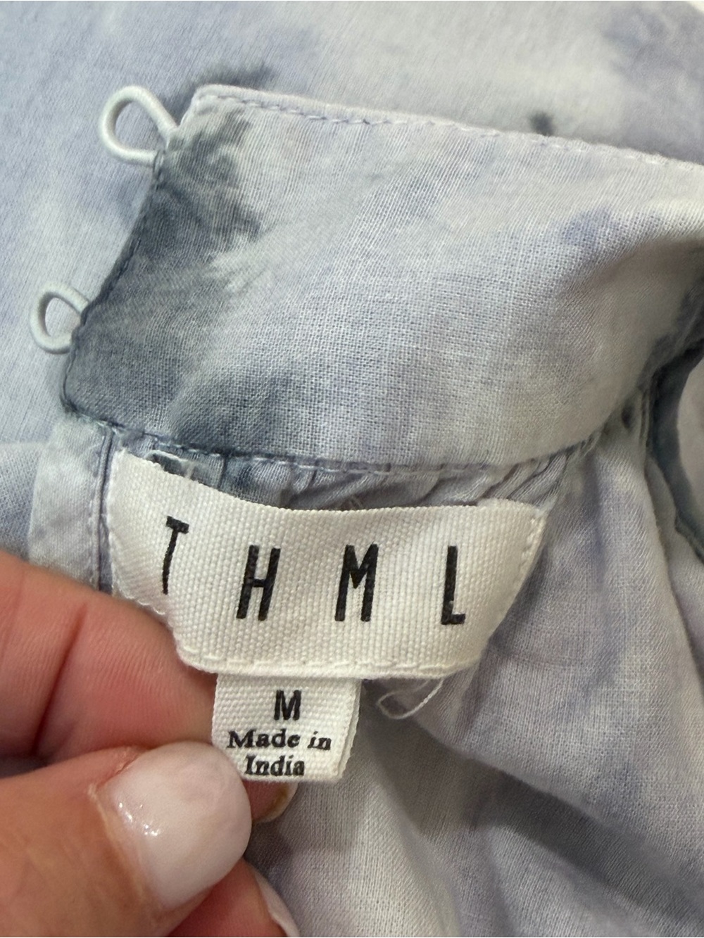 THML Gray Tie Dye Sleeveless Midi Dress Cotton Lined Size M Boho - Picture 9 of 11